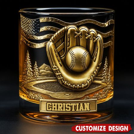 Personalisiertes Baseball-Whiskyglas – Geschenk für Baseball-Fans